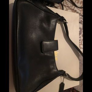 Coach black leather purse medium